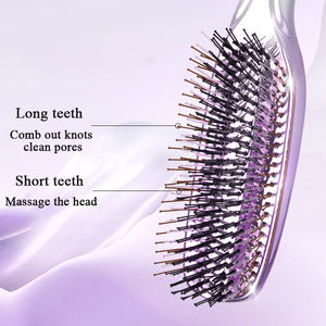 2025 double poils en nylon démêlant <span class=keywords><strong>brosse</strong></span> à <span class=keywords><strong>cheveux</strong></span> pour femmes sec et humide galvanoplastie pagaie démêlant hommes shampooing masseur cuir chevelu - Product Image 3