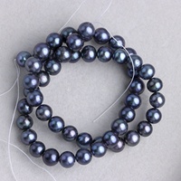 Perles rondes de Tahiti de 8 mm, presque parfaites, de couleur naturelle, non-nucléées, perles en vrac, eau douce naturelle, accessoires de bijoux DIY