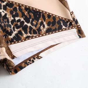 Nuevo Traje de Baño Bikini de Dos Piezas con Estampado de Leopardo, Sexy, con Tirantes Ajustables, Diseño de Escote Fruncido y Parte Inferior Plana - Product Image 4