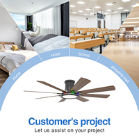 Ventilateur de plafond 56/60 pouces, best-seller, 8 pales en ABS, grand ventilateur de plafond, débit d'air élevé, télécommande et variation d'intensité progressive