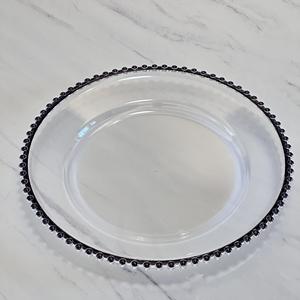 Platos Decorativos para Banquetes de Boda al por Mayor, Platos de Frutas Transparentes con Borde Dorado de 13 Pulgadas - Product Image 2