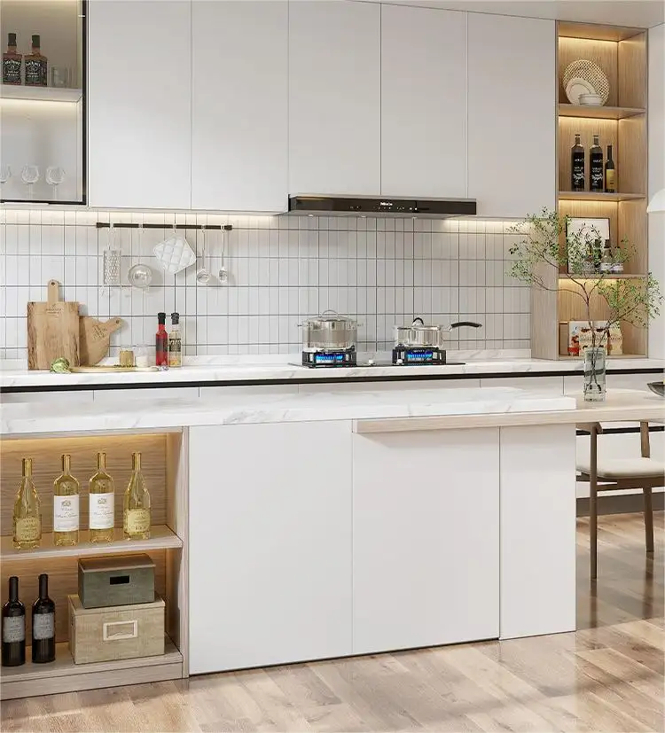 Kabinet dapur rumah, perabot dapur kayu solid kabinet dapur kayu padat