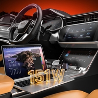 Cargador de Coche Retráctil de 151W, Cargador de Coche de Carga Rápida 4 en 1 con USB-C y USB-A, Compatible con iPhone Serie Galaxy