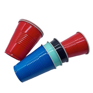 Gobelets en plastique colorés personnalisés en gros, gobelets en plastique jetables rouges pour jeux, bière, café, usage domestique - Product Image 1