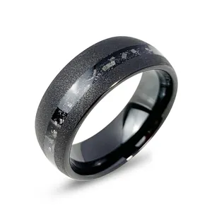 Wholesale 8mm Tungsten Ring For Men Women Meteorite Galaxy Opal Inlay Engagement Wedding Band