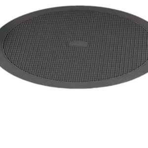 Round Silicone Placemat Dark Gray Heat Insulating Oven Safe For Kitchen Use With Bowls Cups And Hot Casseroles - Product Image 1