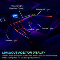 Éclairage intérieur automobile Trontech, éclairage ambiant RGB contrôlé par application, Glowline, ajustement universel, 12V, acrylique ABS+LED, 2 ans