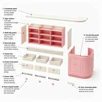 Support d'affichage LED en bois rose élégant : idéal pour les boutiques de cadeaux haut de gamme, les boutiques et les bijouteries.