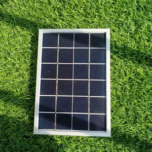 Modul tenaga surya fotovoltaik laminasi kaca polikristalin 2 watt Panel surya 6 v 2 w kustom 2 watt 6 volt Panel surya poli