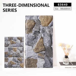 بلاط حائط فيلا ثلاثي الأبعاد منحني ومحدب وبأحجار بارسلين خارجية غير لامعة من السيراميك 300x600 من المورِّد الصيني بلاط حائط بروسلين حضاري - Product Image 2