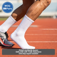 Chaussettes de cyclisme Coolmax blanches de haute qualité unisexes personnalisées Chaussettes d'équipage brodées en jacquard de gymnastique