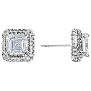 Senhoras Brincos Jóias CZ Cubic Zircon Pedra Preciosa de Cristal Quadrado Brincos Do Parafuso Prisioneiro Das Mulheres Brincos