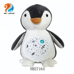 Детская мягкая плюшевая игрушка в виде пингвина с успокаивающими звуками и звездами, игрушки для сна