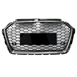 Parrilla negra brillante de nido de abeja para coche <span class=keywords><strong>A3</strong></span> S3, parachoques delantero estilo RS3, rejilla ACC de malla de fibra de carbono para <span class=keywords><strong>Audi</strong></span> <span class=keywords><strong>A3</strong></span> S3 8V.5 2017 2018 <span class=keywords><strong>2019</strong></span> - Product Image 3