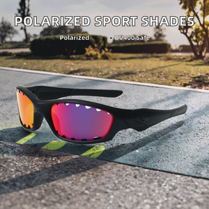 Lunettes de soleil sportives polarisées légères carrées or et blanc unisexe 2026 de marque de luxe, protection UV400, pour extérieur, en polycarbonate - Product Image 2