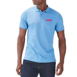 Custom Two-button Placket Basic Golf Shirts Blank Polos Men's Short Sleeve Polo T Shirt