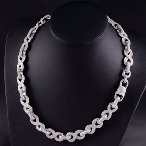 Custom Hip Hop Jewelry <b>Iced</b> <b>Out</b> VVS Moissanite Diamond Infinity <b>Chain</b> GRA Certificate 925 Silver Infinity Link <b>Chain</b> for Men - Product Image 1