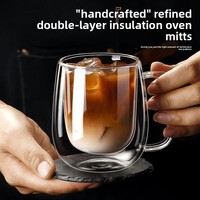 Tasse en verre isolante transparente double paroi, style chinois, écologique, résistante à la chaleur, en paille, épaissie, pour lait, créative