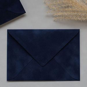 Enveloppes d'invitation de mariage personnalisées en velours bleu marine, papier de doublure avec sceau de cire doré pour carte de remerciement de luxe pour fête prénuptiale - Product Image 2