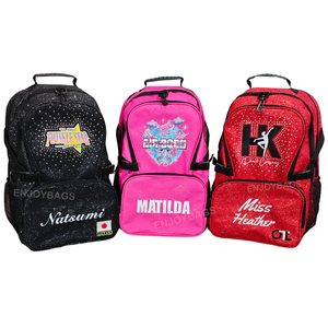 Enjoybags lấp lánh cheer túi với logo và màu sắc customizaton thạch ba lô và khiêu vũ bookbag cho cổ vũ cô gái - Product Image 1