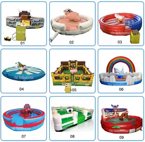 Inflatable Bullfighting Machine With Arena Mattress Inflatable Rodeo Bouncer Mechanical Bull For Sale