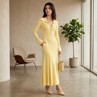 Vente en gros de vêtements pour femmes, robes en tricot tendance, robes pull, robes d'hiver pour femmes, robes élégantes à taille haute, robes à manches longues en tricot