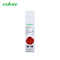 Module LED sur rail DIN rouge et vert avec bouton-poussoir et indicateur sonore, fabrication OEM