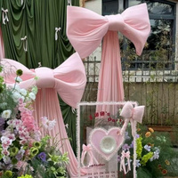 Toile de fond en tissu rose à nœuds papillon à prix avantageux, idéale pour mur de fleurs et nœuds papillon pour fête d'anniversaire d'enfants