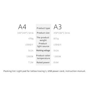 Panneau de <span class=keywords><strong>tatouage</strong></span> de fabrication spécialisée OEM Led Light Pad pour le traçage de <span class=keywords><strong>tatouage</strong></span> - Product Image 6