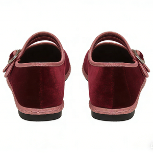 <span class=keywords><strong>Ballerine</strong></span> da Donna in Velluto di Lusso con Doppio <span class=keywords><strong>Cinturino</strong></span> Regolabile, Comode, Antiscivolo, a Punta Chiusa, Morbide, Scarpe Autunnali Slip-On - Product Image 4