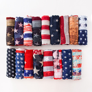 Bufanda Larga Ligera y Transpirable para Hombre, con Diseño de Bandera Americana de Rayas y Estrellas para el Día de la <span class=keywords><strong>Independencia</strong></span>, en Hilo de Bali y Poliéster, Protección Solar - Product Image 2