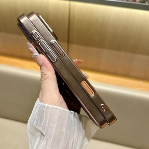 เคสโทรศัพท์มือถือหนัง PU คุณภาพสูง แม่เหล็กแรง สำหรับ iPhone 17 16 15 14 pro max ขอบเคลือบกันกระแทก - Product Image 4