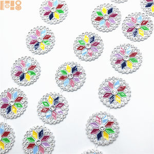 Chaîne de strass en plastique émaillé multicolore en forme de diamant pour la décoration de vêtements, chaussures, chapeaux, accessoires de bricolage, <span class=keywords><strong>bijoux</strong></span> - Product Image 1