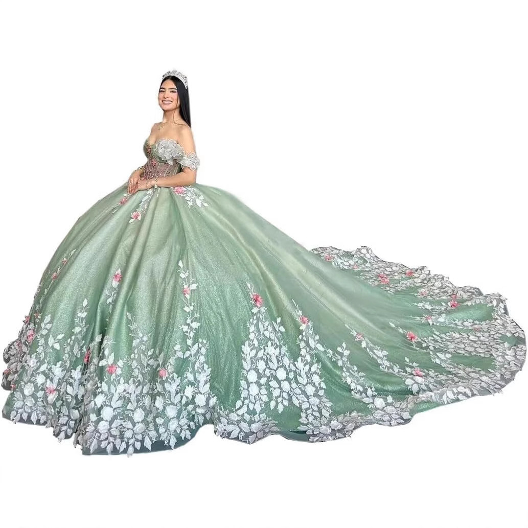 Plus Size Ball Gown 3D Flowers Lace Applique Beading Corset Sweet 16 Vestidos De Anos Customized Mint Green Quinceanera Dresses| Alibaba.com Plus Size Ball Gown 3D Flowers Lace Applique Beading Corset Sweet 16 Vestidos De Anos Customized Mint Green Quinceanera Dresses| Alibaba.com