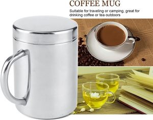 แก้วกาแฟ แก้วน้ำชา แก้วแคมป์ปิ้ง ดีไซน์ทันสมัย ขายดี ผลิตจากสแตนเลสเกรดอาหาร Sus 304 สำหรับผู้ใหญ่ - Product Image 5