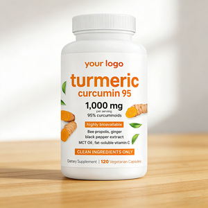 Kapsul Kunyit Organik Kurkumin dengan Ekstrak Lada Hitam Kapsul Antioksidan/Botol Bersertifikat GMP - Product Image 1