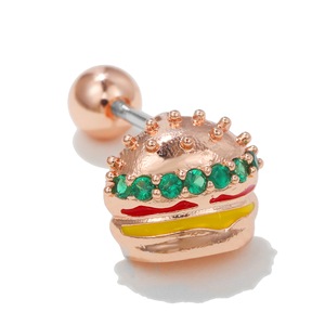 Boucles d'oreilles piercing à tige fine en acier inoxydable 20G, goujon d'os d'oreille Hambourg en zircon coloré 18 carats, goujon à boule à vis version coréenne - Product Image 2