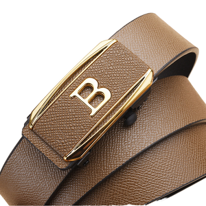 Ceinture pour homme en alliage et plastique, à boucle automatique, motif uni, style business et décontracté, polyvalente, simple, livraison rapide, en stock - Product Image 1