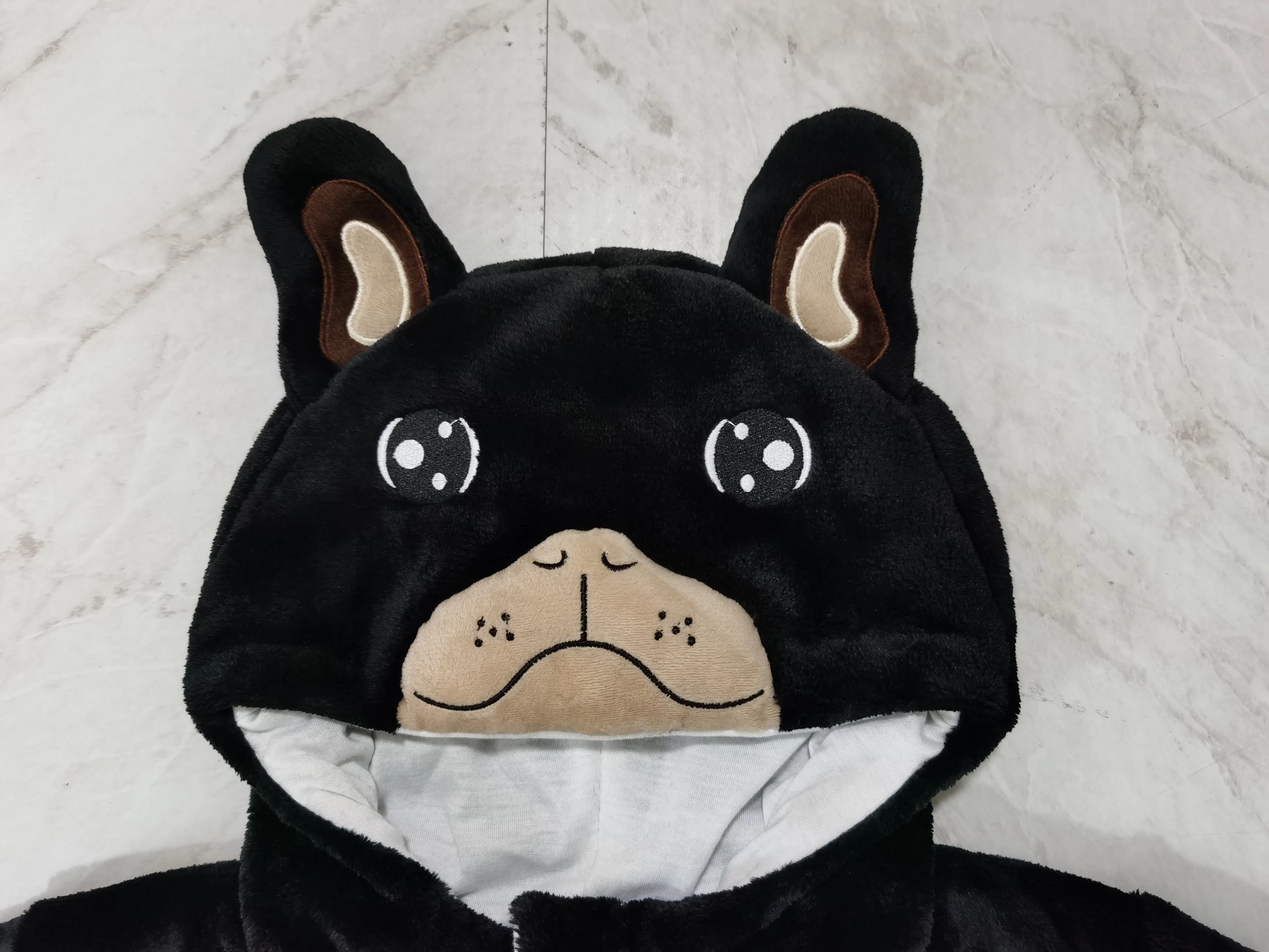 Macacão Michley para bebês com etiqueta personalizada para Buldogue Francês Preto