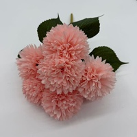 Bunga Sutra Artifisial PT-CH032 Dekorasi Interior Floral Grosir Tipe Bohlam 9 Kepala Krisan Dandelion