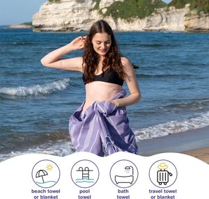 Ailuoha-Toalla de playa de algodón turco personalizado Peshtemals 100% toallas de algodón Turquía Hammam <span class=keywords><strong>Peshtemal</strong></span> al por mayor Pestemal Fouta Sarong - Product Image 5