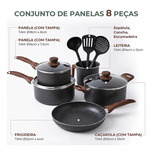 Offre Spéciale – Batterie de Cuisine Moderne en Alliage d'Aluminium avec Revêtement Céramique Effet Marbre, 11 Pièces, Compatible Induction, comprenant Casseroles et Marmites - Product Image 2