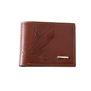 Portefeuille court à fermeture éclair RFID en cuir souple haute apparence pour hommes Design aigle géométrique Polyester Portable Offre Spéciale voyage - Product Image 6