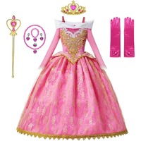 Robe de princesse pour filles, déguisement de fête d'anniversaire, costume de cosplay de luxe avec accessoires