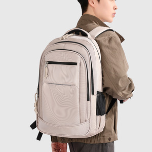 Men's Casual <b>Backpack</b> <b>Large</b> Capacity 15 Inches Laptop Compatible Business Travel Solid Color Durable Design - Product Image 4