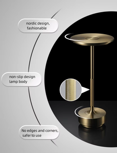 USB sạc <span class=keywords><strong>LED</strong></span> bảng đèn cho phòng ngủ nhà thay đổi độ sáng với cảm ứng chuyển đổi kim loại bóng râm không dây để đọc nhà hàng sử dụng - Product Image 5