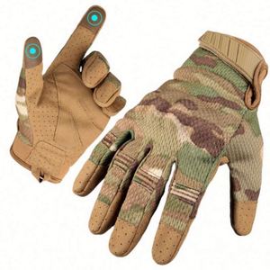 <b>Touch</b> Screen Impact <b>Gloves</b> Leather Summer Cycling SKI Non-slip Breathable Tactical Motorcycle Racing Climbing <b>Gloves</b> - Product Image 1