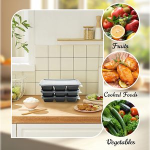 Japanese Rectangular Disposable PP Eco-friendly Recyclable Food Packaging To-go Takeaway Bento <b>Lunch</b> <b>Box</b> 2 3 Portion <b>Compartment</b> - Product Image 4