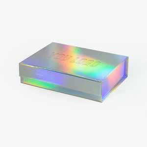Boîte cadeau coulissante personnalisée en aluminium holographique effet laser arc-en-ciel avec ruban de tirage pour bijoux, écouteurs, bonbons, lunettes de soleil - Product Image 6