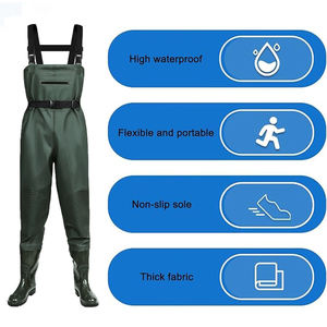 TOPIND-Cuissardes étanches à la poitrine <span class=keywords><strong>en</strong></span> PVC, respirantes, avec fermeture éclair, combinaison de pêche avec bottes - Product Image 4